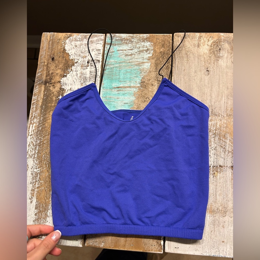 New without tags- free people skinny strap brami crop top in cobalt blue